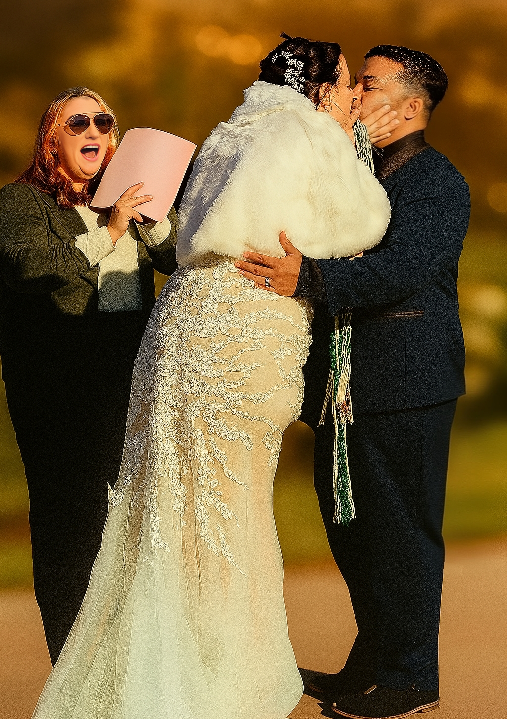 Meghan smiling at wedding